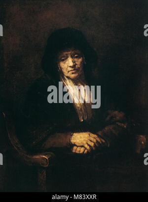 Harmenszoon Rembrandt van Rijn - Ritratto di una donna anziana Foto Stock