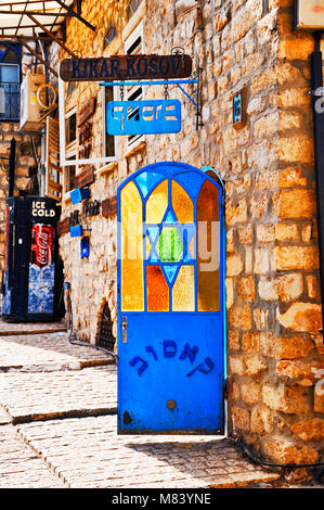 Strada di Safed, della Galilea, Israele, Asia, Medio Oriente Foto Stock