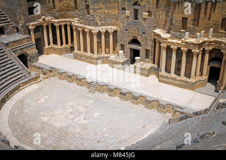 L'antico teatro romano di Bosra, Siria Foto Stock