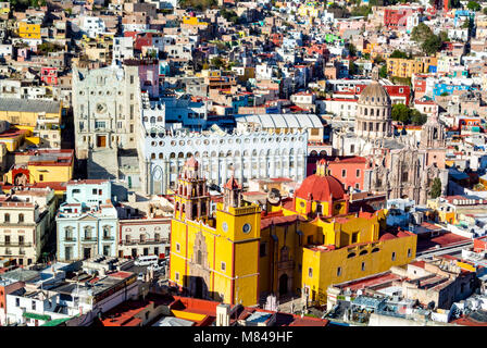 Guanajuato, Guanajuato, Messico, una vista aerea di Guanajuato Foto Stock