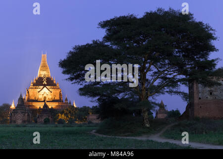 Tempio Htilominlo, Bagan, Myanmar Foto Stock