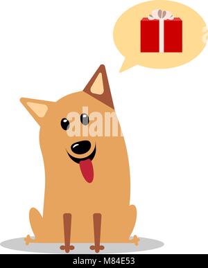 Carino allegro cartoon dog Illustrazione Vettoriale