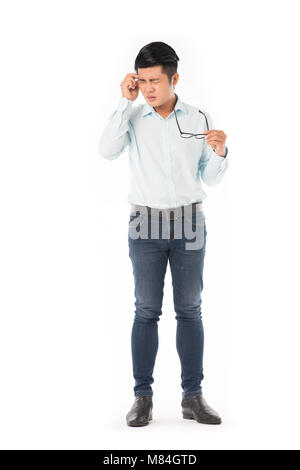 Soffre di mal di testa Foto Stock