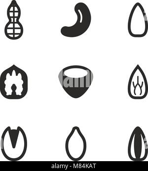 Snack sani icone Illustrazione Vettoriale