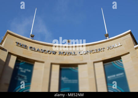 Close-up del Glasgow Royal Concert Hall di Glasgow, Scozia Foto Stock