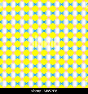 Abstract colorato forme ellisse pattern di gradiente blu e rosa su sfondo giallo. Illustrazione Vettoriale. Illustrazione Vettoriale