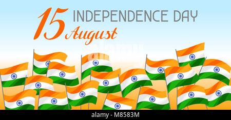 India Independence Day banner. Celebrazione 15 agosto Illustrazione Vettoriale