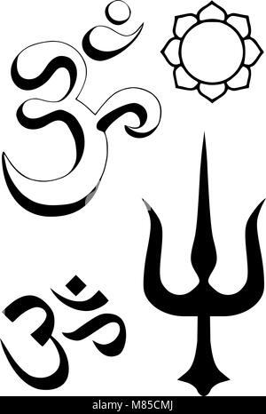 Indù simboli religiosi Illustrazione Vettoriale