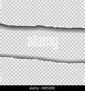 Vettore realistico di carta strappata con spazio per il testo, isolato su sfondo trasparente Illustrazione Vettoriale