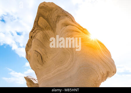 Dune fossili, Al Wathba, Abu Dhabi Emirati Arabi Uniti. Sabbia indurito (sabbia pietra) dune di Abu Dhabi che sono localmente noto come le dune fossili Foto Stock