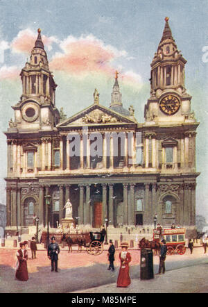 La Cattedrale di St Paul, Londra, Inghilterra, circa 1905 Foto Stock