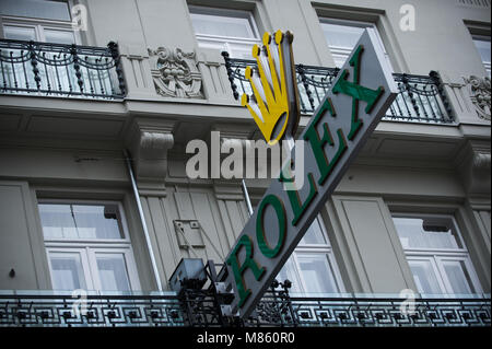 Vienna, Austria. Xiv Mar, 2018. Logo Rolex visto in Vienna. Credito: Omar Marques/SOPA Immagini/ZUMA filo/Alamy Live News Foto Stock