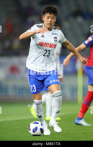 Ajinomoto Stadium, Tokyo, Giappone. Xiv Mar, 2018. Yasutaka Yanagai (Albirex), 14 marzo 2018 - Calcetto : 2018 J. League YBC Levain Coppa di gruppo un match tra FC Tokyo 1-0 Albirex Niigata a Ajinomoto Stadium, Tokyo, Giappone. Credito: Giovanni Osada AFLO/sport/Alamy Live News Foto Stock