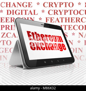 Concetto Cryptocurrency: Tablet computer con Exchange Ethereum sul display Foto Stock