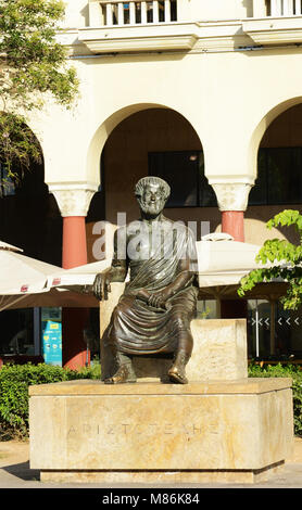Aristotele statua sulla Piazza Aristotele di Salonicco, Grecia Foto Stock