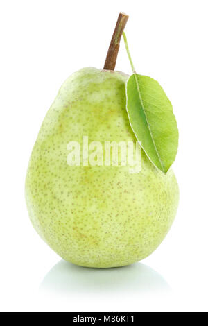 Pera frutta fresca Verde isolato su uno sfondo bianco Foto Stock