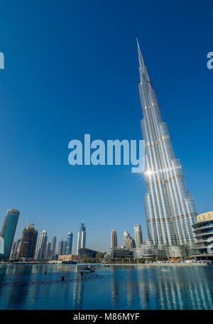 Il Burj Khalifa grattacielo, Downtown, Dubai, Emirati Arabi Uniti Foto Stock