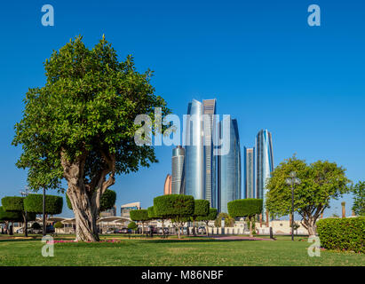 Etihad torri, Abu Dhabi, Emirati Arabi Uniti Foto Stock