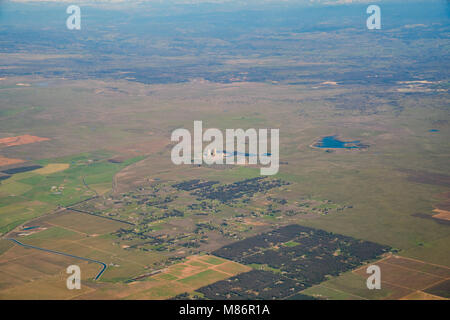 Vista aerea del Rancho Seco nucleare stazione di generazione, della contea di Sacramento, California Foto Stock