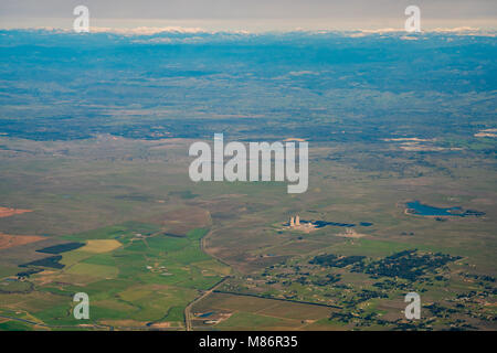 Vista aerea del Rancho Seco nucleare stazione di generazione, della contea di Sacramento, California Foto Stock