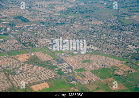 Vista aerea della Elk Grove area, della contea di Sacramento, California Foto Stock