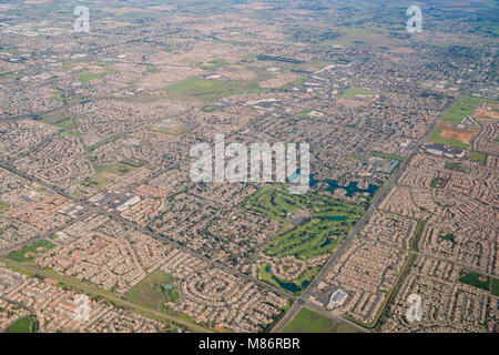 Vista aerea della Elk Grove area, della contea di Sacramento, California Foto Stock