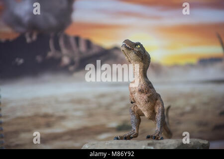 Baby Tyrannosaurus rex nel mondo giurassico Foto Stock