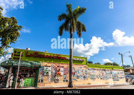 La Esquina de la fama ristorante, Little Havana Miami, Florida, Stati Uniti d'America. Foto Stock