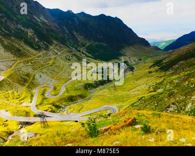 Percorso panoramico Transfagarasan road in Romania Foto Stock