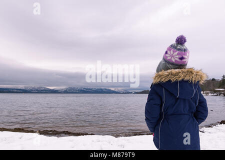 Neve fresca nelle highlands scozzesi Foto Stock