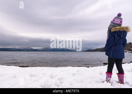 Neve fresca nelle highlands scozzesi Foto Stock