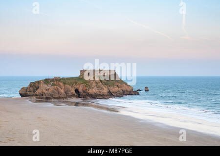 Saint Catherine's Island, Tenby Beach, Pembrokeshire, Galles del Sud Foto Stock