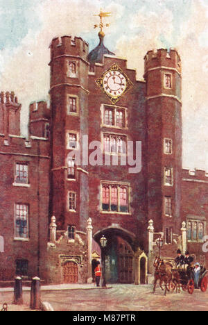 Ingresso al St James Palace a Londra, Inghilterra, circa 1905 Foto Stock