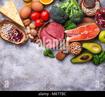 Alimenti biologici per la nutrizione sana e superfoods Foto Stock