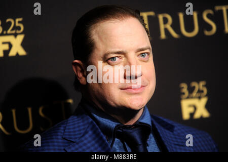 Brendan Fraser frequentando il FX Networks' 'fiducia' New York lo screening a Firenze Gould Hall il 14 marzo 2018 a New York City. Foto Stock