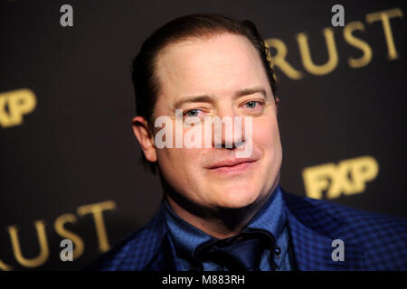 Brendan Fraser frequentando il FX Networks' 'fiducia' New York lo screening a Firenze Gould Hall il 14 marzo 2018 a New York City. Foto Stock