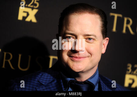 Brendan Fraser frequentando il FX Networks' 'fiducia' New York lo screening a Firenze Gould Hall il 14 marzo 2018 a New York City. Foto Stock