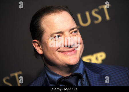 Brendan Fraser frequentando il FX Networks' 'fiducia' New York lo screening a Firenze Gould Hall il 14 marzo 2018 a New York City. Foto Stock