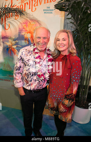 New York, Stati Uniti d'America. Marzo 15, 2018. Jimmy Buffett assiste il Broadway premiere di fuga per il Margaritaville il nuovo musical con brani di Jimmy Buffett al Marquis Theatre. Alamy/ Sppider Foto Stock