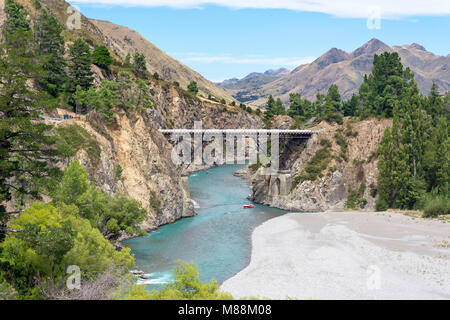 Traghetto Waiau Ponte sul Fiume Waiau, vicino a Hanmer Springs, North Canterbury, regione di Canterbury, Nuova Zelanda Foto Stock