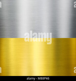 Oro e argento metallico texture spazzolato Foto Stock