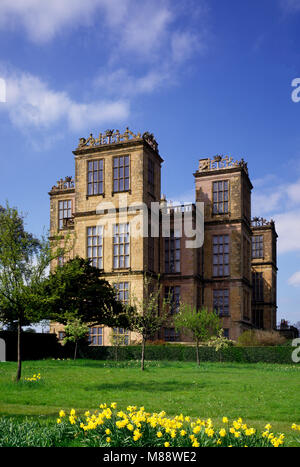 Hardwick Hall vicino a Chesterfield, Derbyshire, Inghilterra, Regno Unito. Foto Stock