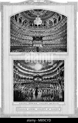 Famosi teatri d'Europa - Opera imperiale di Vienna - Royal Opera House di Berlino - il libro Victrola dell'opera Foto Stock