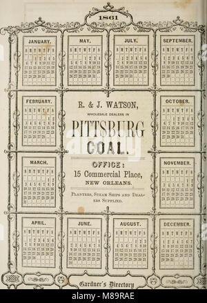 Gardner's New Orleans directory per 1861 - tra cui Jefferson City, Gretna, Carrollton, Algeri, e McDonogh - con una nuova mappa della città, una strada e guida dell'argine, business directory, una appendice (14766173604) Foto Stock