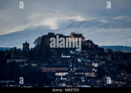 Il Castello di Stirling in inverno Foto Stock
