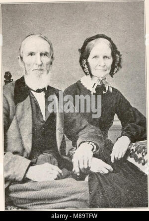 Questo record genealogico del 1912 descrive in dettaglio l'ascendenza e i discendenti di John Brown (1755-1809), incluse le famiglie correlate di Merrill, Scott e Follett, tracciando la storia e la discendenza familiare. Foto Stock