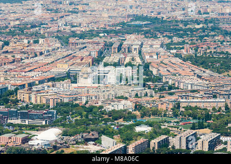 Antenna immagine panoramica del centro della città di Roma, Italia Foto Stock