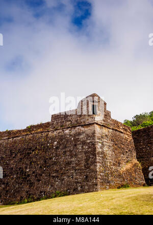 Castello di Sao Filipe - Sao Joao Baptista do Monte Brasil, Angra do Heroismo, isola Terceira, Azzorre, Portogallo Foto Stock