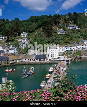 Polperro Harbour, Cornwall, England, Regno Unito Foto Stock