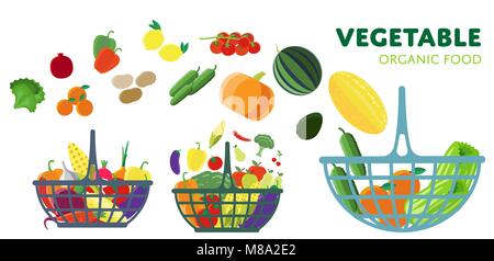 Su vegetali il cestello, illustrazione vettoriale. Illustrazione Vettoriale